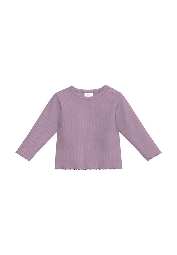 MIT AJOURMUSTER UND ROLLSAUM - Langarmshirt - lavendel