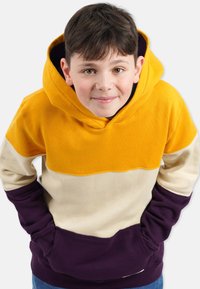 Band of Rascals HOODED 3C BLOCK - Hættetrøje - mustard dark purple