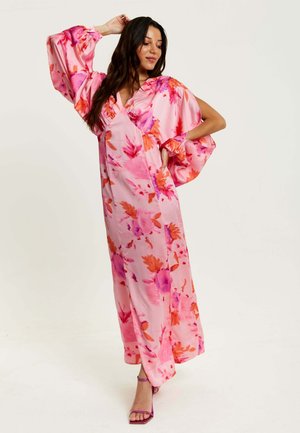 FLORAL PRINT WITH SLEEVE SLITS - Maxi dress - pink