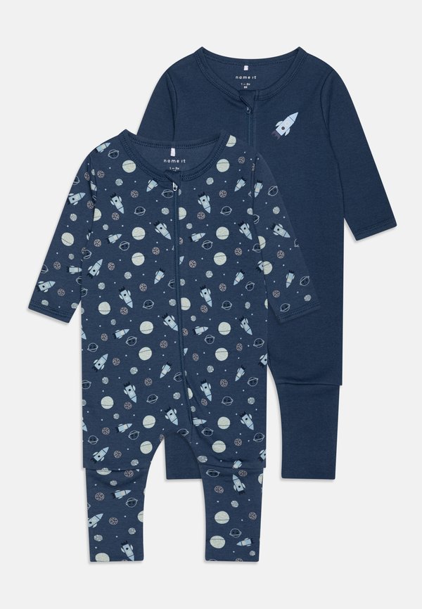 NBMNIGHTSUIT ZIP DARK SPACE 2 PACK - Pyjama - dark denim