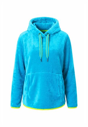 LAURASØN, PLUSH TEDDY FLEECE HOODED SWEATSHIRT - Hoodie - neon blue