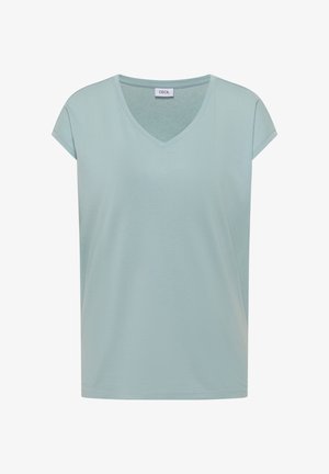 Cecil, DROP-SHOULDER SHIRT WITH V-NECK - Basic T-shirt - crystal mint
