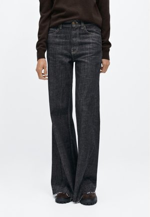 Massimo Dutti FLARED HIGH-WAIST - Flared Jeans - mottled dark blue