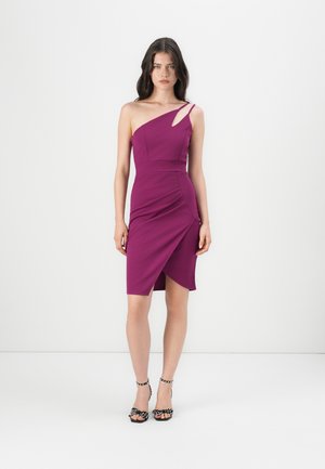 VALENCIA CUT OUT ONE SHOULDER MIDI DRESS - Juhlamekko - plum