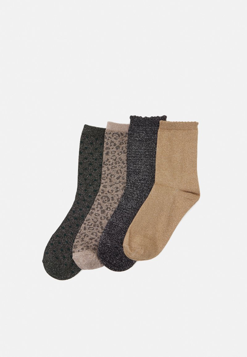 Pieces PCSEBBY GLITTER MIX SOCKS 4 PACK  - Zoknik - black