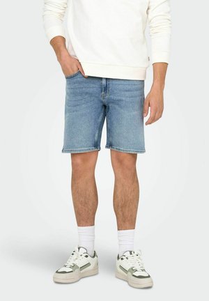 Only & Sons ONSWEFT NORMAL GESCHNITTEN - Kratke hlače od trapera - light blue denim