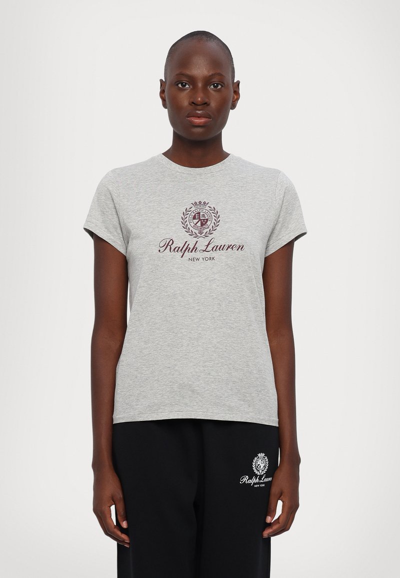 Polo Ralph Lauren HOTEL SHORT SLEEVE - T-shirt estampada - andover heather/wine