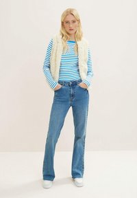 TOM TAILOR DENIM Camiseta de manga larga - white mid blue stripe