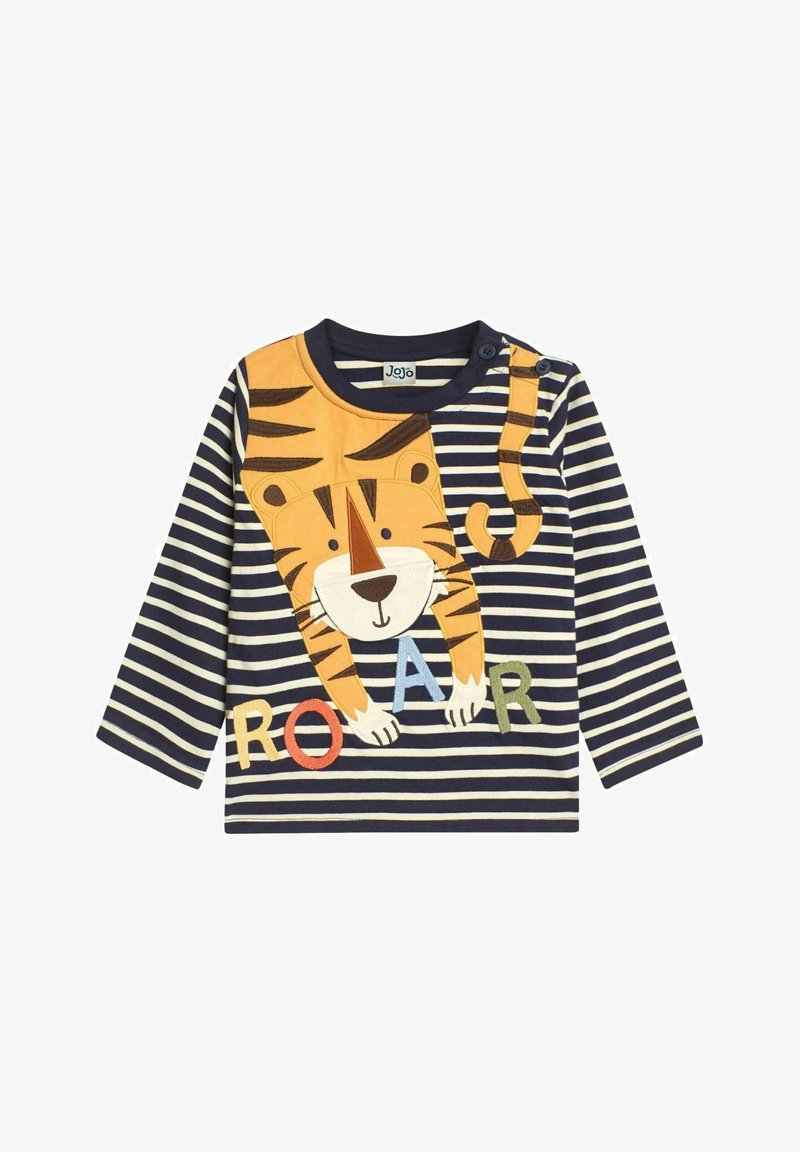 JoJo Maman Bébé TIGER INTERACTIVE APPLIQUÉ REGULAR FIT - Ilgarankovis viršutinės dalies drabužis - navy