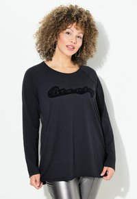 Ulla Popken FLOCKED BEAUTY - Langarmshirt - black