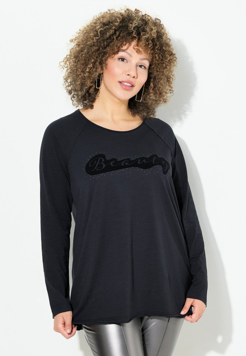Ulla Popken FLOCKED BEAUTY - Langarmshirt - black