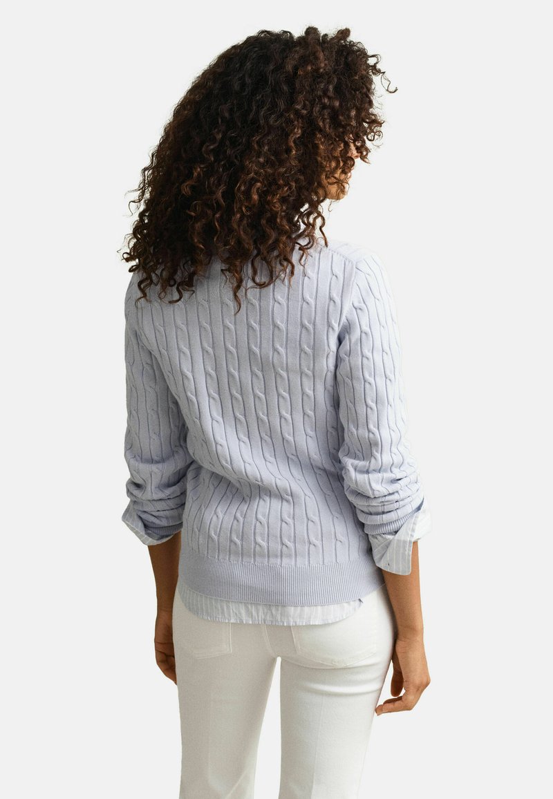GANT STRETCH CABLE - Svetr - light blue