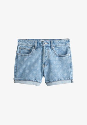 Next, REGULAR FIT - TIMELESS SHORTS . - Denimové šortky - mid blue laser print