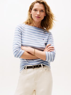 Tommy Hilfiger SLIM CODY BOAT - Ilgarankovis viršutinės dalies drabužis - brisk blue/ecru