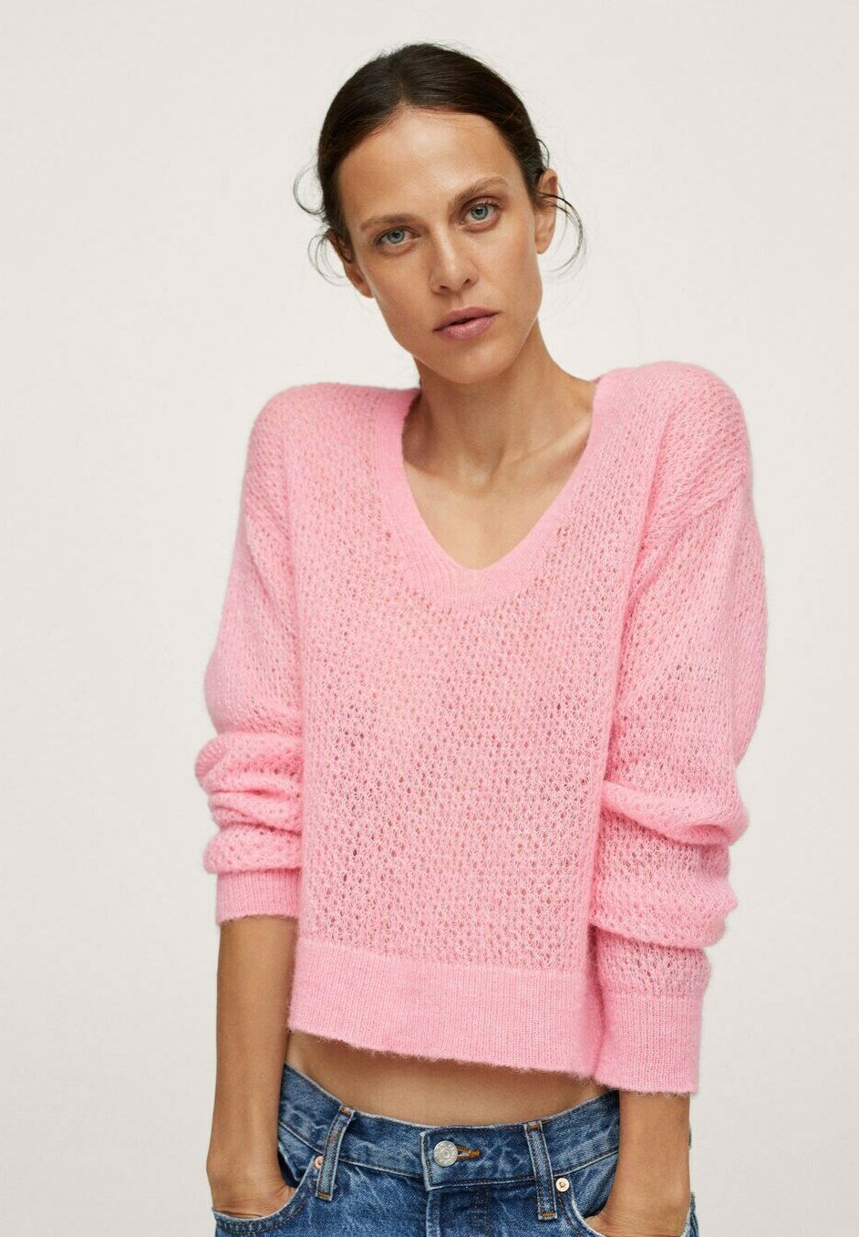 maglione rosa mango