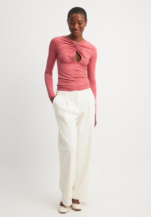 FRONT TWIST - Long sleeved top - dusty pink