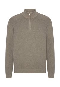 Clean Cut Copenhagen OSCAR HALF-ZIP  - Strikkegenser - brindle melange