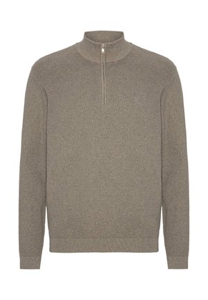 Clean Cut Copenhagen OSCAR HALF-ZIP  - Strickpullover - brindle melange