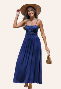 Cupshe ENCHANTING WITH SMOCKED WAIST - Robe longue - dark blue