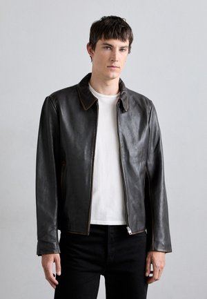 MINIMAL USED JACKET - Læderjakker - moka