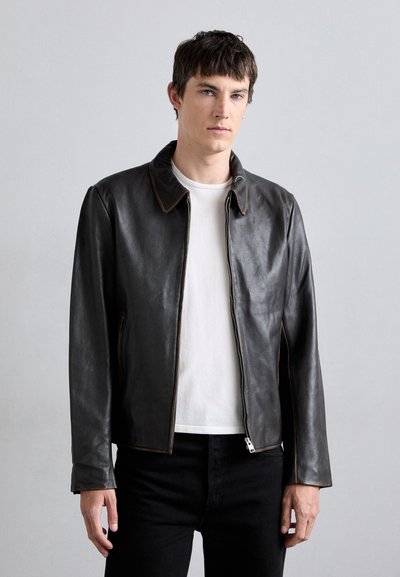 sandro MINIMAL USED JACKET - Jachetă piele - moka