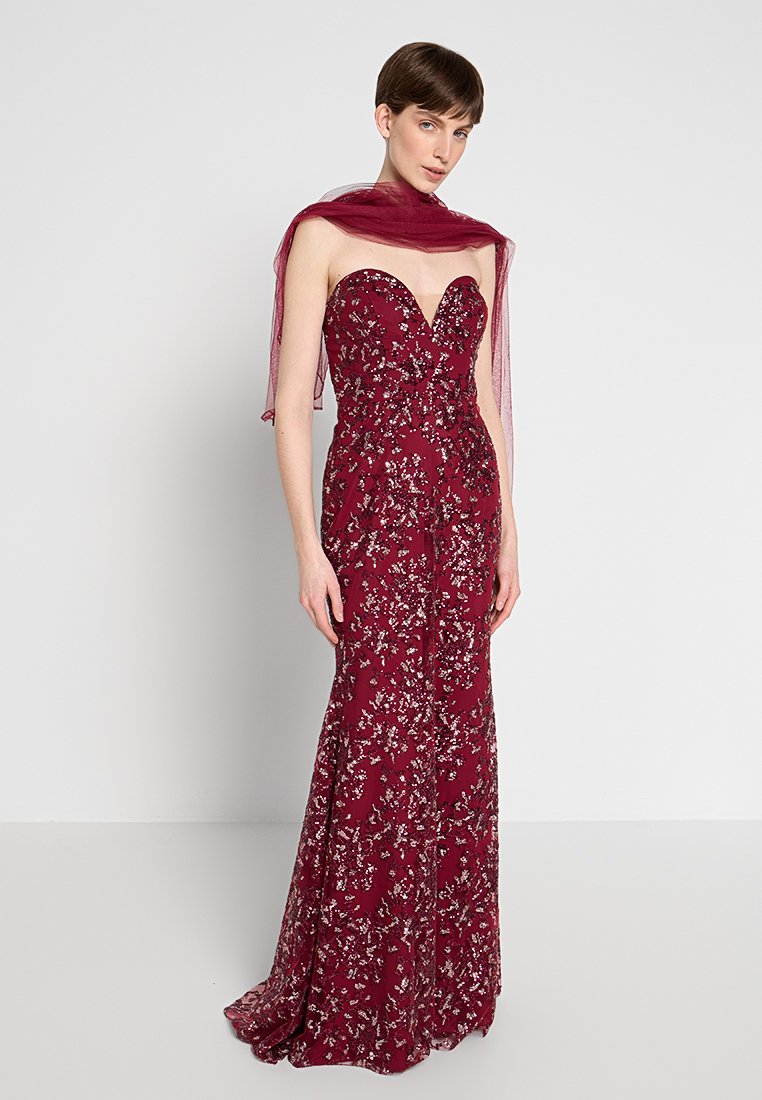 Pronovias Vestido de fiesta rojo oscuro
