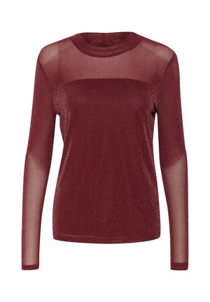 Kaffe KAOLGA GLITTER MESH - Blouse - deep wine