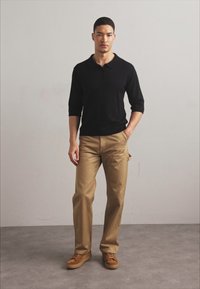 KNITID CASHMERE BLEND SHORT SLEEVE POLO - Maglione - blacklead