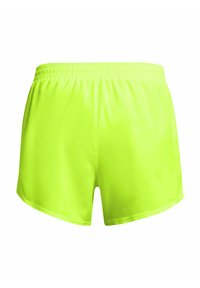 Neoonrohelised spordishortsid, mis on valmistatud kergest materjalist. Elastne vöökoht. Lihtne disain ilma täiendavate mustrite või tarvikuteta.