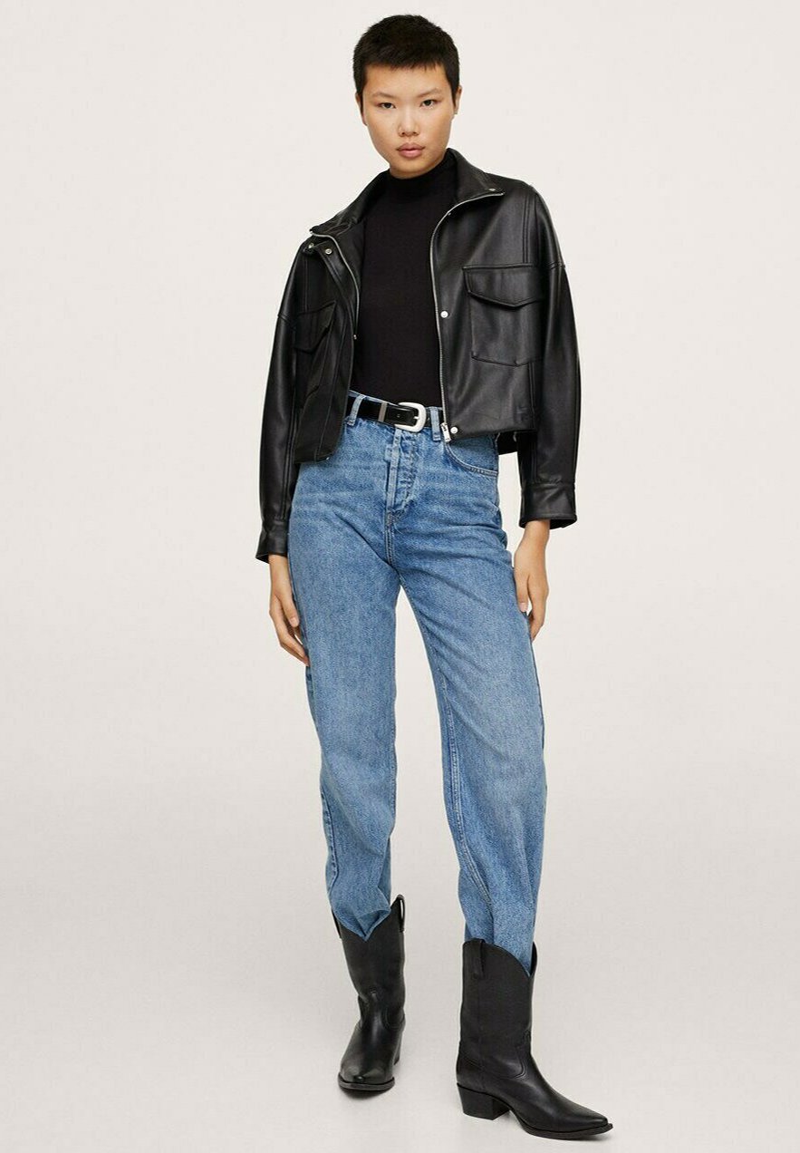 mango oversized leather jacket