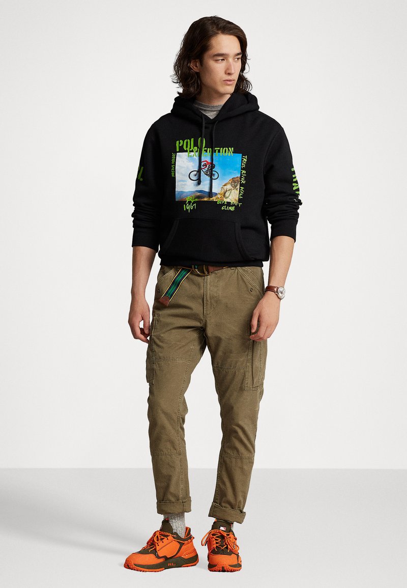 Polo Ralph Lauren FLEECE GRAPHIC HOODIE - Sweatshirt - black - Zalando.de
