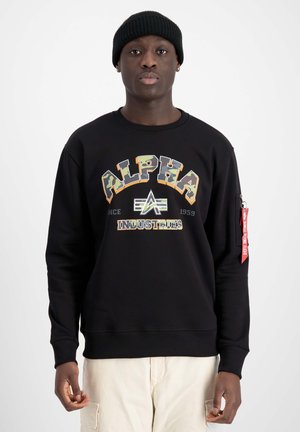 Alpha Industries COLLEGE CAMO  - Sweatshirt - black