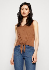 ONLY ONLCLARA GLITTER KNOT - Top - toffee gold
