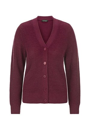 GOLDNER, GOLDNER JACKE PFLEGELEICHTE STRICKJACKE IN HOCHWERTIGER RIPPENSTRUKTUR - Strickjacke - bordeaux