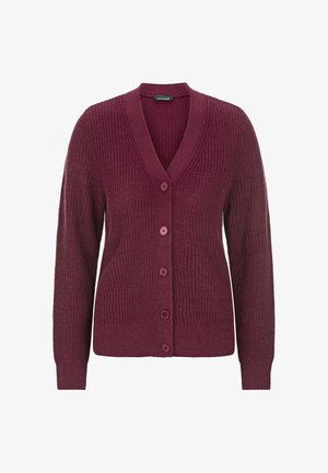 GOLDNER, GOLDNER JACKE PFLEGELEICHTE STRICKJACKE IN HOCHWERTIGER RIPPENSTRUKTUR - Strickjacke - bordeaux