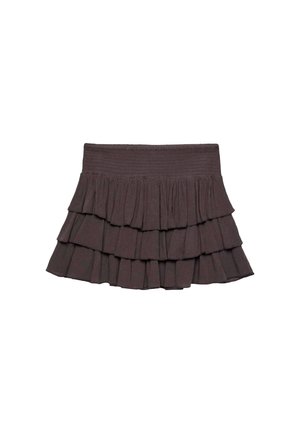 Stradivarius RUFFLED - Minirock - dark brown