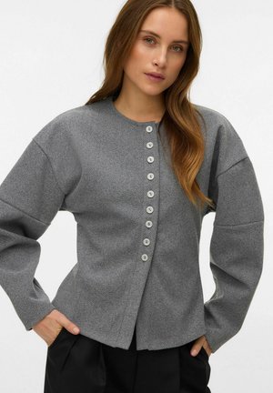 VMKLEA LS O-NECK GA - Gilet - medium grey melange
