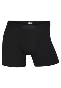 Svarta bomullskalsonger med en bred elastisk midja som har texten "JBS UNDERWEAR." Slät yta och åtsittande design.