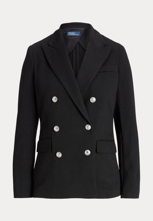DOUBLE BREASTED KNIT BLAZER - Bleiser - black