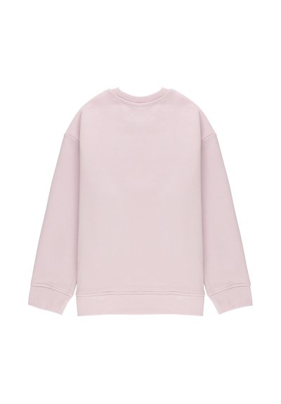 Felpa rosa chiaro con maniche lunghe, collo a giro e orlo dritto. Realizzata in morbido cotone, presenta dettagli di cucitura minimi.