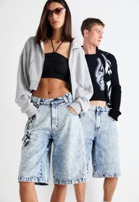 Jaded London LAZY WILLY JORT UNISEX - Džinsiniai šortai - light blue