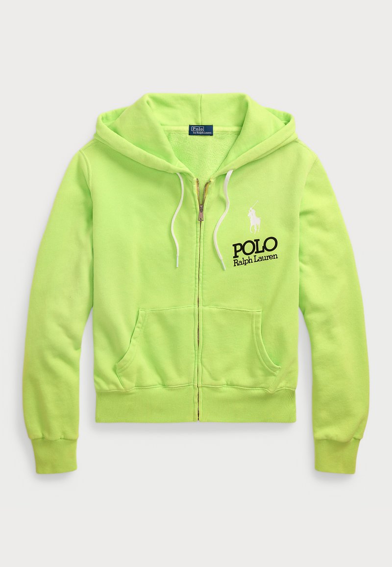 Polo Ralph Lauren BIG PONY LIGHTWEIGHT FLEECE ZIP HOODIE - Sweat zippé - electric lime