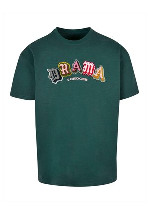 Upscale by Mister Tee, DRAMA I CHOOSE HEAVY  - Trükipildiga T-särk - bottlegreen