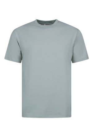 Lichtgrijze t-shirt met ronde hals, gemaakt van soepel stof, met korte mouwen en een rechte zoom met minimale stikseldetails.