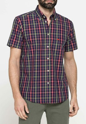 Carrera Jeans PATTERNED SHIRT SHORT SLEEVE - Camicia - blu giallo rosso arancione a scacchi