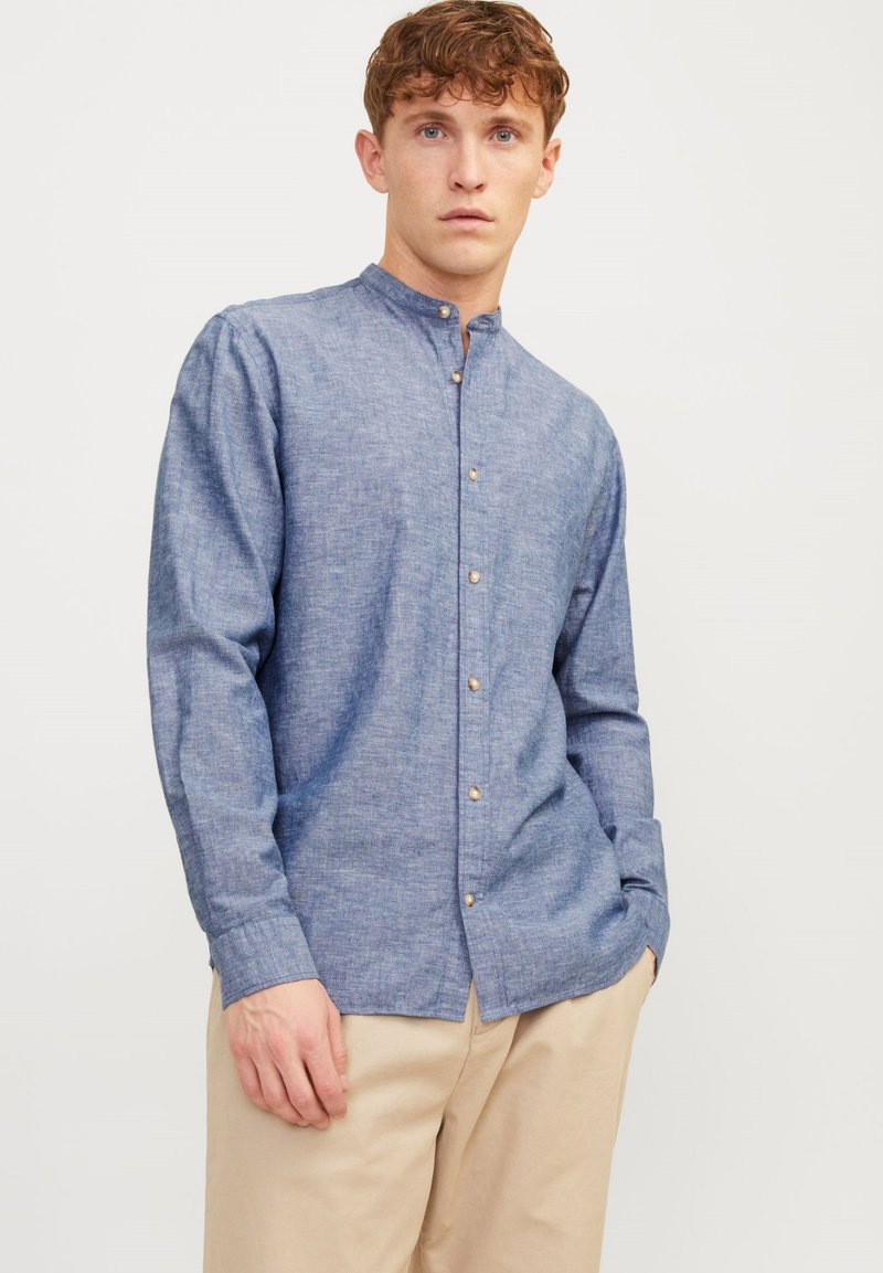Jack & Jones JJESUMMER BAND LINEN MIX SHIRT - Majica - faded denim