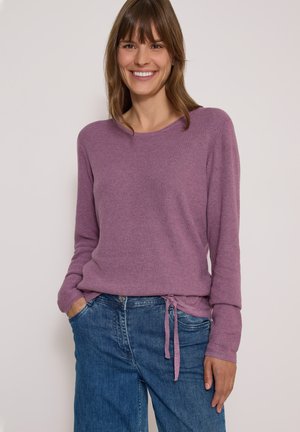 Cecil, ROUND-NECK JUMPER WITH LEOPARD PRINT - Pullover - lavender purple melange