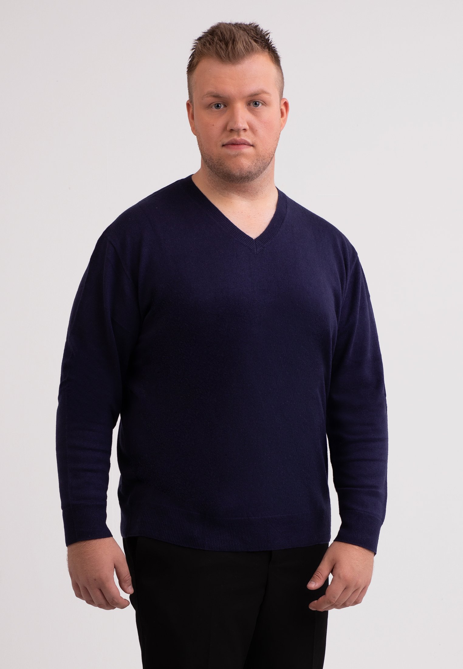 Kaschmir Pullover Herren Rundhals - Marineblau, 4XL Produktbild-Vorschau 4
