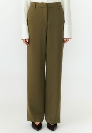 YAS, YASLIKKA HW WIDE PANTS S. NOOS - Pantalones - dark olive