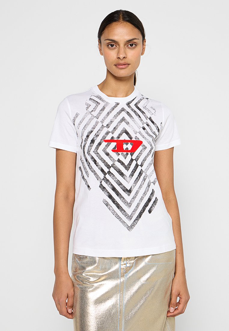 Diesel T-shirt print wit Diesel T-shirt print wit